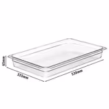 (6 piezas) CAMBRO | Camview® - Recipiente GN de copolímero 1/1 - Transparente - Altura: 65mm - Sin BPA