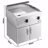 Elektromos sütőlap - sima + bordázott (8 kW) alsó állvánnyal | Grillezőlap | Serpenyőlap | Pecsenyesütő | Serpenyő | Grill | Vendéglátóipar