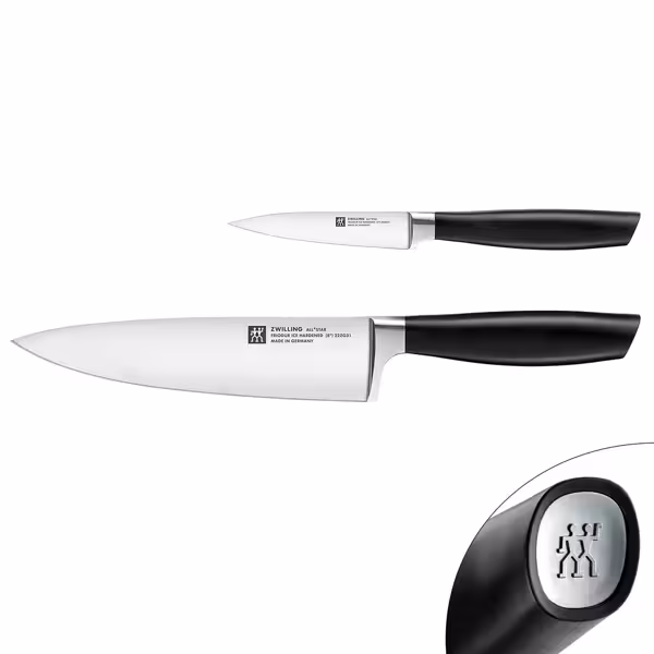 (2 pieces) ZWILLING | All Star Knife Set – Chef 200 mm + Paring 100 mm - FRIODUR Ice-Hardened - Made in Germany