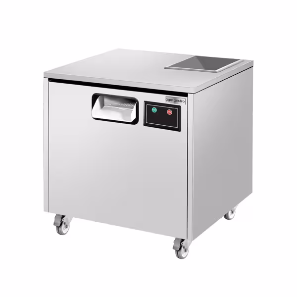 Cutlery polishing machine - 600W - with UV-C lamp & wheels - incl. 1 bag polishing granulate