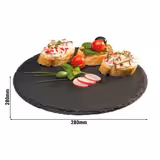 (6 stuks) Leistenen serveerplank - Leisteen - 6-delig set - Ø280mm - Zwart