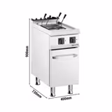 Cuiseur à pâtes électrique – 22 L – 9 kW – incl. soubassement avec 1 porte