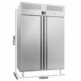 Armadio congelatore in acciaio inox PREMIUM PLUS - GN 2/1 - 1240L - fino a -18°C - con 2 porte - ventilato; LED; chiudibile a chiave; risparmio energetico
