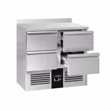 Saladette / Pizzakühltisch PREMIUM - 0,9 x 0,7 m - mit 4 Schubladen & - с плинтусом для столешницы