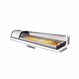 Vetrina tapas refrigerata PREMIUM PLUS - 1268x410mm - 4x GN 1/3 - vetro frontale curvo