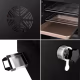 Compact Fumoir électrique professionnel - Commande mécanique - avec 2 étages et porte vitrée - 433x472mm - Noir