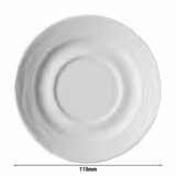 (24 pz) SEA WAVE - Piattino da caffè / tè - Ø 110mm - Bianco