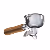 Portafilter - "2-Way Spout" - Stainless Steel - Ø 58.8mm - wooden handle - ergonomic - for Allegro, Eminence, Grace & Suprema