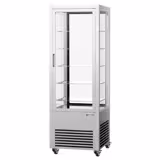 Panoramavitrine - 440 Liter - 2 Glastüren - 5 Ablagen - Silber