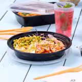 (300 pieces) Reusable bowl - polypropylene - 1000ml - round - black