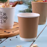 (500 Stück) Coffee to go Pappbecher - doppelwandig - 200ml - Ø 80mm - Braun - innen Weiß