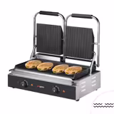 Parrilla de contacto / Grill de contacto - 3,6 kW - placas: superior e inferior ranuradas - Superficie de parrilla: 480x230mm