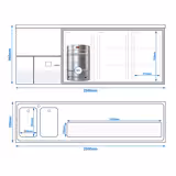 Barkoeling PREMIUM - 2500x700mm - 3 deuren