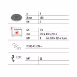Elektroherd - 8 kW - 4 Platten Rund - inkl. Elektrobackofen Umluft - 3 kW
