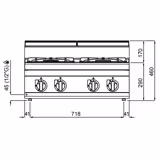 موقد غاز LORENZO 700 - 800x714x460mm - 21.5 kW - 4 شعلات