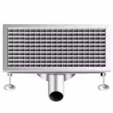 Ruostumattomasta teräksestä valmistettu lattiakaivo - 500x300mm - litteä muotoilu & sivuviemäri - Ø 70mm