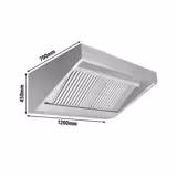 Wandafzuigkap - 1200mm - met lamellenfilters & verlichting - met vetaftapkraan