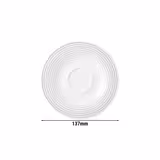 (6 pieces) SELTMANN WEIDEN | Round Espresso Saucer Blues – Pearl Grey – Ø135 mm – High-Gloss Porcelain