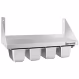 Wandbord für Behälter 4x GN 1/6 - 800x300mm - inkl. Schienen
