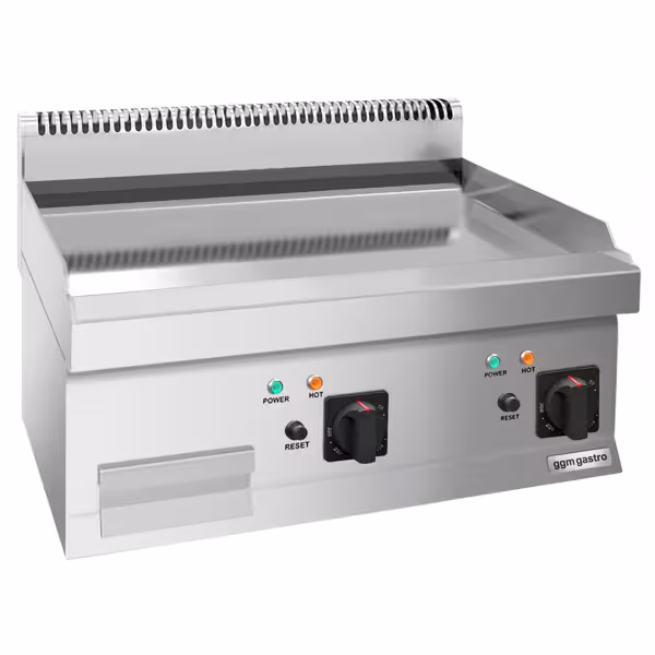 Plancha de asar eléctrica - con revestimiento de cromo duro - 9 kW - Lisa