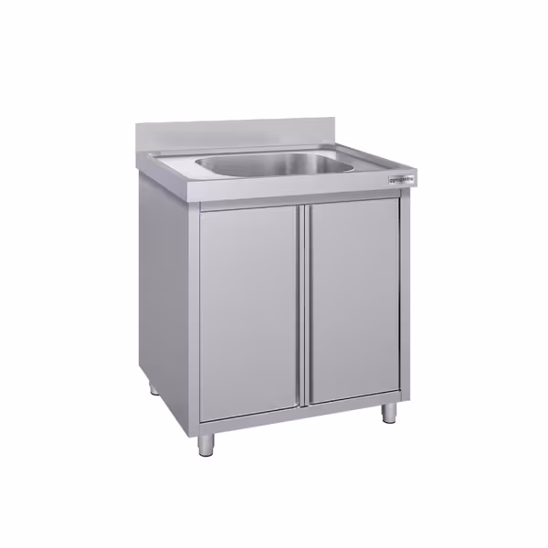 Szafka zlewozmywakowa ECO - stal nierdzewna - 800x700mm - z 1 komorą środkowa