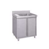 Lavello armadiato ECO - in acciaio inox - 800x700mm - 1 vasca centrale