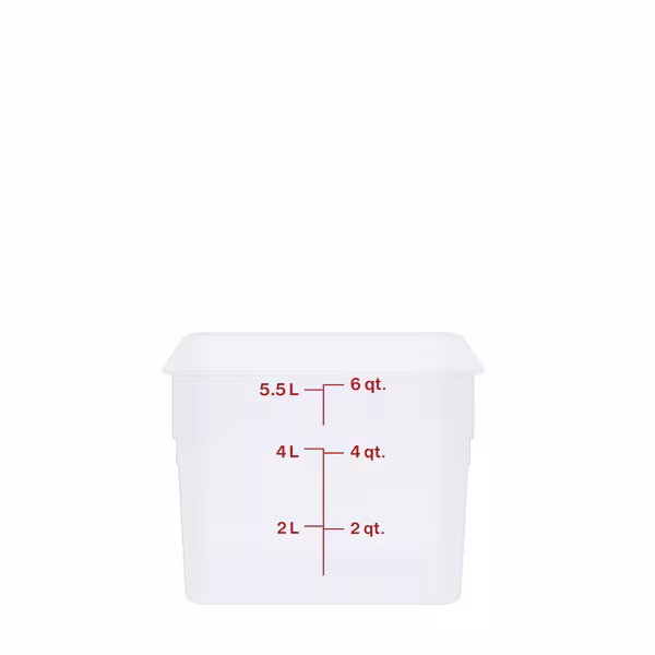 (6 pieces) CAMBRO | CAMSQUARES® - Container - 5.7 liters - Transparent