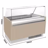 Witryna do lodów LIAM - 1562mm - Statyczny - z oświetleniem LED - na 13+13x 5l pojemników na lody - Beżowy