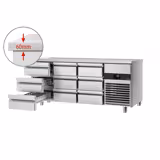 Commercial Counter Fridge PREMIUM - 1865x700mm - with 9 drawers - capacity 474 litres