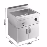 Bain-marie électrique – 1,2 kW – 1 × GN 1/1 & 3 × GN 1/9 – avec soubassement incluant 2 portes