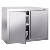 Zidni viseći ormarić od nehrđajućeg čelika PREMIUM - 800x400 mm - Sa krilnim vratima - 650 mm visine