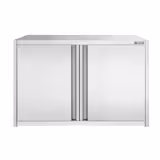 Armadio pensile in acciaio inox PREMIUM - 800x400mm - con porte a battente - 650mm di altezza