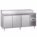 Comptoir de préparation réfrigéré ECO - 1795x700mm - avec 3 Portes GN 1/1 - À capot inox 8x GN 1/3