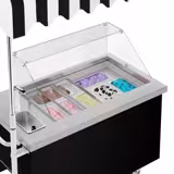 Commercial Ice Cream Cart - 1570 mm - with Sink - for 7 x 5 L Ice Cream Tubs