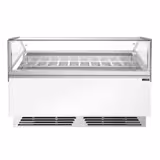 Ice Cream Serve Over Counter | ADAM - 1700mm - Ventilated cooling - with LED lighting - for 18 x 5 litres Napoli pans or 12 x 7 litres - White - curved glass canopy