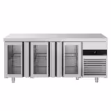 Commercial Counter Fridge PREMIUM - 1865x700mm - glass doors - with 3 doors - capacity 474 litres