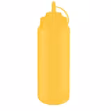 (6 pz) Flacone dosatore Bottiglia Squeeze - 1020ml - Ø 80mm - con tappo a vite & tappo di chiusura - Giallo