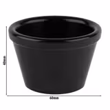 (6 unid) Taça para molhos - FRIENDLY - PET - 50ml - redondo - 60x60mm - Preto
