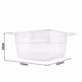 (6 st) Kantin i polypropylen (PP) GN 1/6 - klar - 1,0 l - Djup: 65 mm