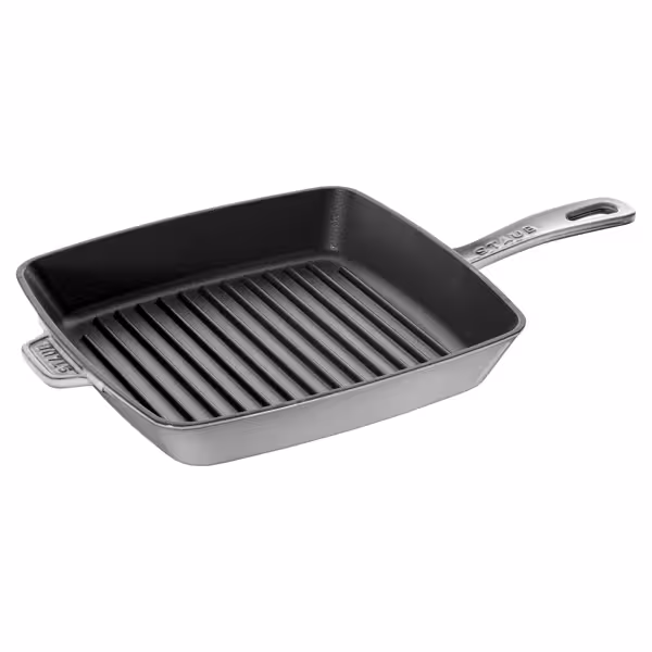 STAUB | Pure Grill Square Cast Iron Grill Pan – 26x26 cm - Graphite Grey - American Grill