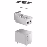 Commercial Gas Hob - 10 kW - 2 Burners - Stand with 1 Door
