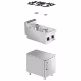 Gas Hob - 10kW - 2 burners - with base cabinet - 1 door