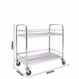 Serveringsvagn - 845x525 mm - 2 hyllplan - med tystgående, lättrullande hjul