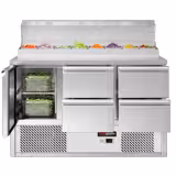 Masa de peparare mini ECO - 1,37 x 0,7 m - cu 1 usa si 4 sertare 1/2