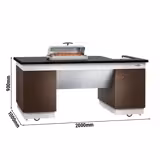 Commercial Dublin Mobile Cooking Station – 2000 x 1000 x 900mm - Black Granite Top - 4 Doors