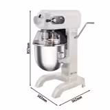 Countertop Digital Commercial Planetary Mixer - 20L - 1,1kW - with display, lighting & 3 attachments - Light Ivory