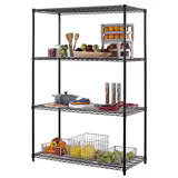 Estante em aço - 900x450mm - 4 prateleiras - Preto