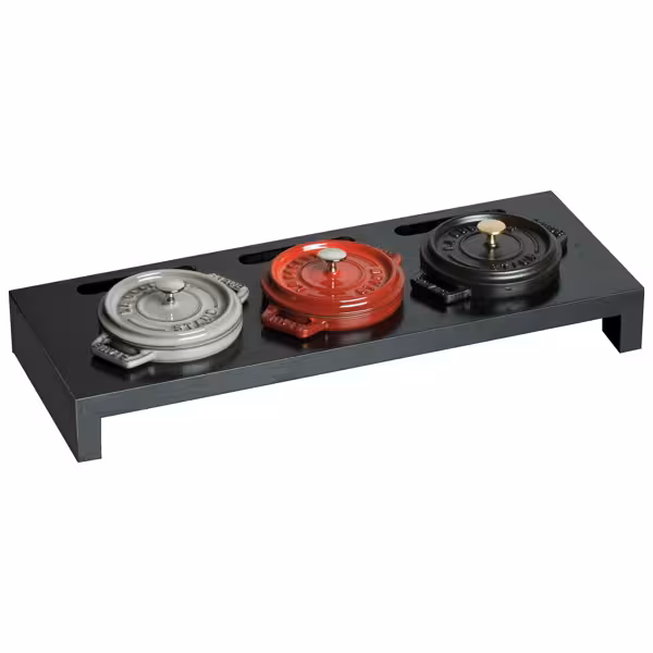 STAUB | SPECIALITIES - Serveerplank voor 3 mini cocottes - 420x160mm - Vezelplaat - Zwart