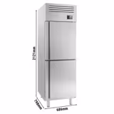 Upright Freezer Stainless steel PREMIUM PLUS - GN 2/1 - 560L - with 2 half doors