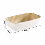 (6 pcs) Bac GN 1/6 - FRIDA - Mélamine - 0,5L - 176x108mm - Profondeur : 55mm - Blanc/Beige
